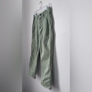 MOTHER patch pocket private ankle fray pant -  Green Cargo Pants size 24